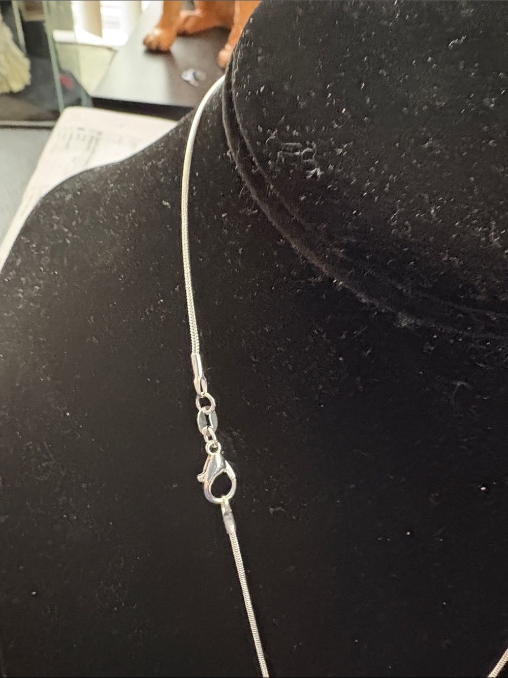 925 Silver White Dendritic Agate Teardrop Pendant And Necklace - Picture 7 of 8